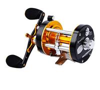 Sougayilang Fishing reels Round Baitcasting Reel - Conventional Reel - Reinforced Metal Body & Supreme Star Drag-WA5000-Gloden