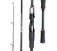 Sougayilang Fishing Rod 24-Ton Carbon&Glass Fiber Composite Spinning and Casting Rod, 2 Piece for Bass Trout Crappie Travel Fishing- 6'0"- Spinning- Purple