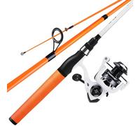 Sougayilang Fishing Rod and Reel Combo, Medium Fishing Pole with Spinning Reel Combo, 2-Piece Fishing Combo-Orange-6' Spinning Rod and HJB2000 Spinning Reel