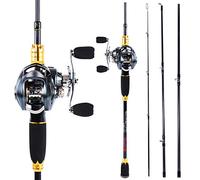 Sougayilang Fishing Rod and Reel Combos,24-Ton Carbon Fiber Fishing Poles with Bait Casting Reel,11+1 Ball Bearings for Travel Freshwater