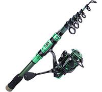 Sougayilang Fishing Rod Reel Combinations, Portable Telescopic Fishing Rod Spinning Reels for Travel Saltwater Freshwater Fishing 2.1M