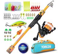 Sougayilang Kids Fishing Rod,Portable Telescopic Fishing Rod and Reel Combo,with Spinning Fishing Reel Tackle Bag Lures for Youth,Girls and Boys Traveling Kid Fishing Pole-Qrange