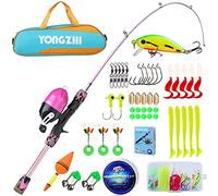 Sougayilang Kids Fishing Rods,Portable Telescopic Fishing Rod and Reel Combo, with Fishing Line Lures Spincast Fishing Tackle Bag for Youth, Girls and Boys Traveling Kid Fishing Pole-P
