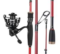 Sougayilang Spinning Fishing Rod and Reel Combo, 2 Tips | 30T carbon fiber blank | M & MH actions | 17LB max drag | 5.2:1 GR| EVA/cork handle | for bass, trout, walleye