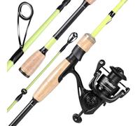 Sougayilang Spinning Fishing Rod and Reel Combo, 2 Tips | 30T carbon fiber blank | M & MH actions | 17LB max drag | 5.2:1 GR| EVA/cork handle | for bass, trout, walleye