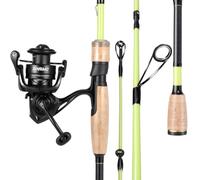 Sougayilang Spinning Fishing Rod and Reel Combo, 2 Tips | 30T carbon fiber blank | M & MH actions | 17LB max drag | 5.2:1 GR| EVA/cork handle | for bass, trout, walleye