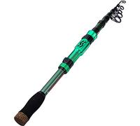 Sougayilang Telescopic Fishing Rod - 24 Ton Carbon Fibre CNC Machined Reel Holder Comfortable EVA Handle Travel Fishing Rod for Trout Fishing Green 2.1M