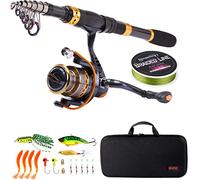 Sougayilang Telescopic Fishing Rod Reel Combos Portable Fishing pole with Spinning Reel Fishing Carrier Bag for Travel Saltwater Freshwater Fishing(1.8M/5.91Ft)