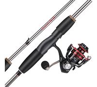 Sougayilang Ultralight Fishing Rod Reel Combos,Portable 2-Piece Spinning Fishing Pole with Stainless Steel Guides- Red