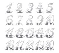 Souhgaue Table Numbers Wedding Table Numbers Acrylic Table Numbers for Wedding Table Numbers Stands for Wedding (Silver)