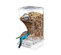 SouiWuzi Bird Feeders Automatic Parrot Feeder Acrylic Seed Food Container Spill and Splash-proof Bird Cage Accessories for Lovebirds Budgies Canary Finch