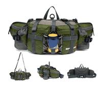 SouiWuzi Fanny Pack Waist Bag, Waist Pack with Two Water Bottle Holder, Hiking Fanny, Lumbar Backpack for Running Walking DogWalking Travel Cycling, waterproof bag