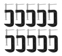 SOUJAP 10 Pack 3 Inch C Clamp, Cast Iron G Clamp for Woodworking and Welding, Black, 80mm Jaw Opening, 50mm Throat Depth