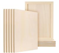 SOUJAP 10PCS 9 x 12 Inch Wooden Canvas Painting Boards, 30 x 20cm A4 Blank Unfinished Wood Panel Boards for Painting Drawing