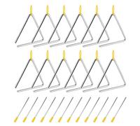 SOUJAP 12 Pack 6 Inch Triangle Instrument, Musical Rhythm Metal Triangles with Striker, Hand Holder Percussion Instrument for Music Clubs, Band Performance, Music Learning