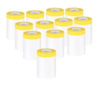 SOUJAP 12 Rolls Pre Taped Masking Film, Plastic Dust Sheet Roll for Painting, Spraying, 55cm x 20m
