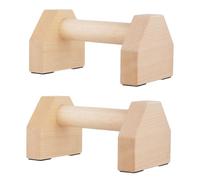 SOUJAP 2 Pcs Wooden Parallettes, 20 x 9.3 cm Push Up Bars Non slip Rubber Feet Handstand Bars Calisthenics Equipment for Fitness Gymnastics