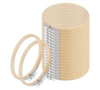 SOUJAP 20 Pack 5 Inch Small Embroidery Hoop, 13cm Mini Round Bamboo Cross Stitch Hoop Ring for Sewing DIY Art Craft