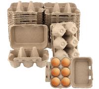 SOUJAP 20 PCS Egg Boxes Cardboard for 6 Eggs, 6 Count Half Dozen Cardboard Egg Cartons for Kitchen, 15 x 10 x 7cm
