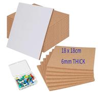 SOUJAP 24 PCS 18 x 18 cm Cork Tile Self Adhesive, 6 mm Thick Square Cork Boards with Pin for Pictures, Photos, Drawing