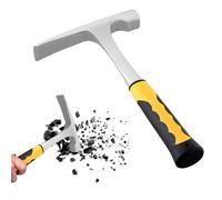 SOUJAP 24oz Carbon Steel Geological Hammer with Skid Handle, Rock Pick Hammer for Fossil, Prospecting, Bricklaying