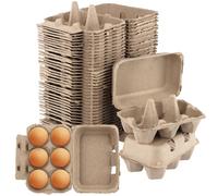 SOUJAP 40 PCS Egg Boxes Cardboard for 6 Eggs, Half Dozen Paper Egg Cartons for Storing Chicken Eggs, 15 x 10 x 7cm