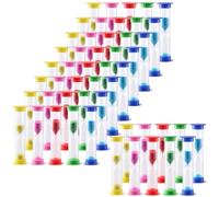 SOUJAP 50 PCS 1 Minute Sand Timer, 5 Colorful Small Plastic Hourglass, 8.7x2.5cm Sand Clock Hourglass Sand Timer for Home Office