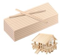SOUJAP 50 PCS 30cm x 12mm Square Wood Dowels Rods, 12 x 1/2 Inch Square Wooden Sticks, Unfinished Wooden Strips for DIY Craft Carving