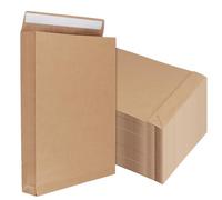 SOUJAP 50 Pcs A4 Gusset Envelopes, C4 Large Kraft Expandable Envelope for Documents, Photos, 238 x 335mm, Brown