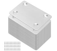 SOUJAP 50 Pcs Flat Joining Bracket for Wood, Stainless Steel Connecting Mending Plates with Screw for Repairing, Fixing, 60 x 38 x 1.6 mm