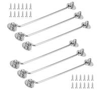 SOUJAP 6 PCS 10 Inch Door Hook and Eye Latch, 250mm Stainless Steel Gate Cabin Hook with Screw for Door Garage Window