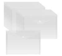 SOUJAP 80 Pcs A5 Clear Plastic Wallets with Popper, Document Files Pockets Wallet Folders with Button for Home, Office, 24 x 17 cm