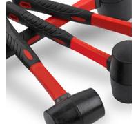 SOUJAP Rubber Mallet, 16 oz, Fibre Handle, Red and Black, 290 x 93 x 58 mm, 2 Pack