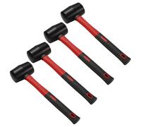 SOUJAP Rubber Mallet Set, 16 oz, Fibre Handle, Red and Black, 290 x 93 x 58 mm, 4 Pack