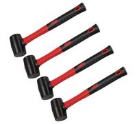 SOUJAP Rubber Mallet Set, 8 oz, Fibre Handle, Red and Black, 280 x 77 x 46 mm, 4 Pack