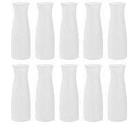 SOUJOY 10 Pack Composite Plastic Flower Vase, White Small Tall Conic Floral Vases Home Decor Centerpieces, Unbreakable Bud Vase for Decor Living Room