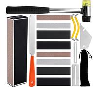 SOUJOY 17 Pieces Guitar Luthier Tool Set, Fret Rubber Hammer, Fret Crowning File, Fret Leveling Beam Sanding Leveler Beam, Fret Rocker, Fingerboard Guards, String Spreaders for Guitar Bass