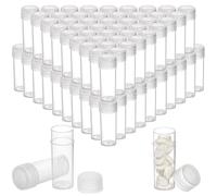 SOUJOY 200 Pieces 5ml Small Plastic Pill Bottles, Empty Prescription Medicine Vial Containers with Caps, Sample Bottles Tubes for Travel Storage Portable Lab
