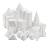 SOUJOY 32 Pack White Foam Shape, 8 Shapes Craft Foam Ball, DIY Art Foam Cone for Home, School Craft Project, Table Centerpiece Flower Arrangement Props