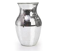 SOUJOY Disco Vase, Silver Mosaic Mirror Vase for Centerpiece, Handmade Glass Bud Vase for Wedding Flower Arrangeme, Living Room, Kitchen, Home Decor