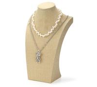 SOUJOY Jewelry Display Bust, 12 Inch Linen Necklace Display Stands for Selling, Pendant Earring Mannequin Holder for Retail Stores and Trade Shows