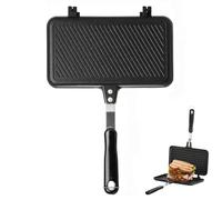 SOUJOY Sandwich Maker, Non-Stick Grill Panini Maker Pan with Handle, 24×34 cm Stovetop Toasted Aluminum Flip Pan Indoor Outdoor Camping Home Kitchen Breakfast
