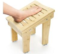 SOUJOY Shower Foot Rest for Shaving Legs, Bamboo Foot Step Stool for Inside Shower, Non-Slip Pedicure Foot Rest Stand for Bathroom, Bath Spa