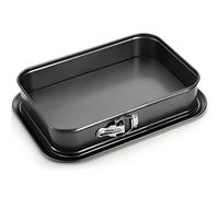 SOUJOY Springform Cake Pan, Non-Stick Cheesecake Pan, 14 x 9 Inch Large Rectangle Cake Pan with Removable Bottom, Ice Cream Cake Bakeware, Black