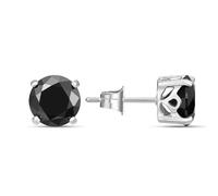 Police Soul Stone Stud Earrings Silver Men