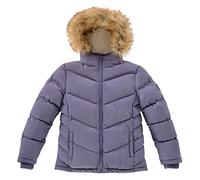 Soul Cal Girls 2 Zip Bubble Jacket Purple 11-12 Yrs