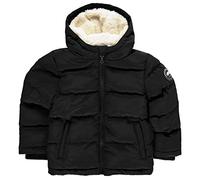 Soul Cal Kids Boys 2 Zip Bubble Jacket Junior Puffer Coat Top Long Sleeve Hooded Black UK 11-12 (LB)