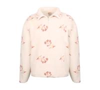Soul Cal Womens Teddy Borg Quarter Zip Long Sleeve Cream Floral 14