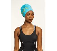 SOUL CAP Contrast Logo Swim Cap - Aqua - XL