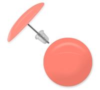 Soul-Cats® A pair of cute ear studs made of acrylic, with a pin made of stainless steel, round - 2.5 cm, peach